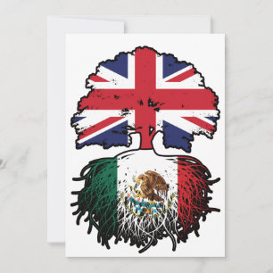 Invitation Mexique Mexique Royaume-Uni drapeau des racines de