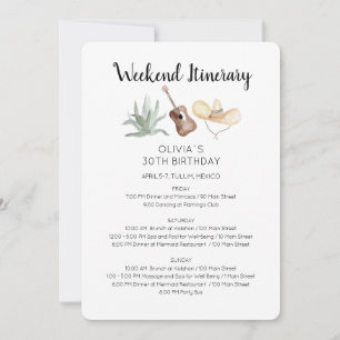 Invitation Mexique Week-end Anniversaire Itinéraire Invitatio
