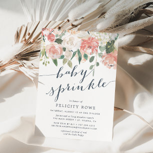 Invitation Mi-été Pastel Aquarelle Floral Baby Sprinkel