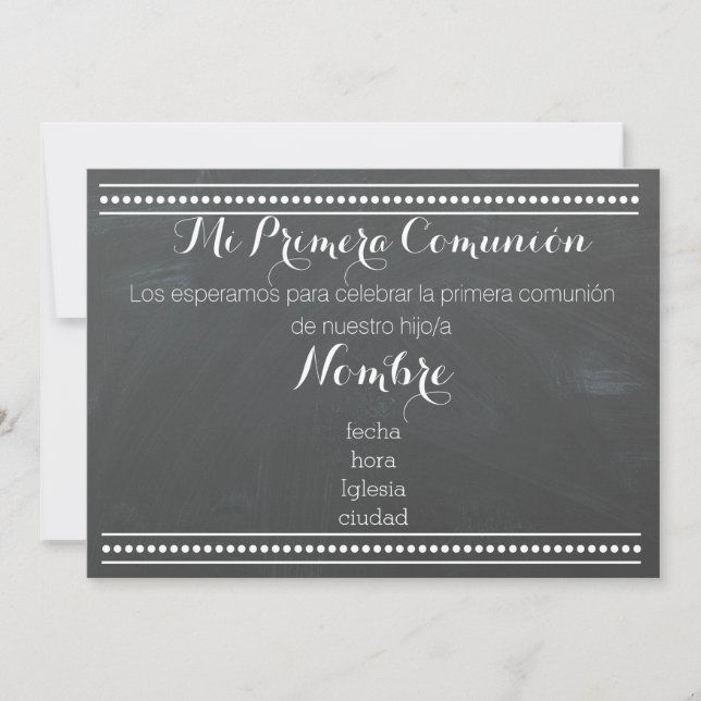 Invitation Mi Primera Comunión (Devant)