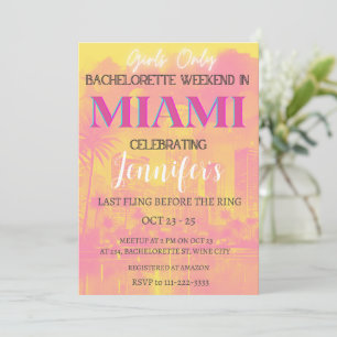 Invitation Miami Destination Bachelorette Week-End Party