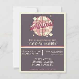 Invitation Miami Florida fête thème de la fête Invitatio