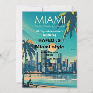Invitation Miami Summer Girls Weekend Bachelorette Party Invi