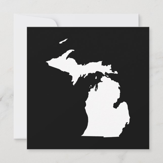 Invitation Michigan en blanc et noir (Devant)