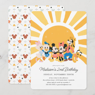 Invitation Mickey et amis Sunshine Anniversaire