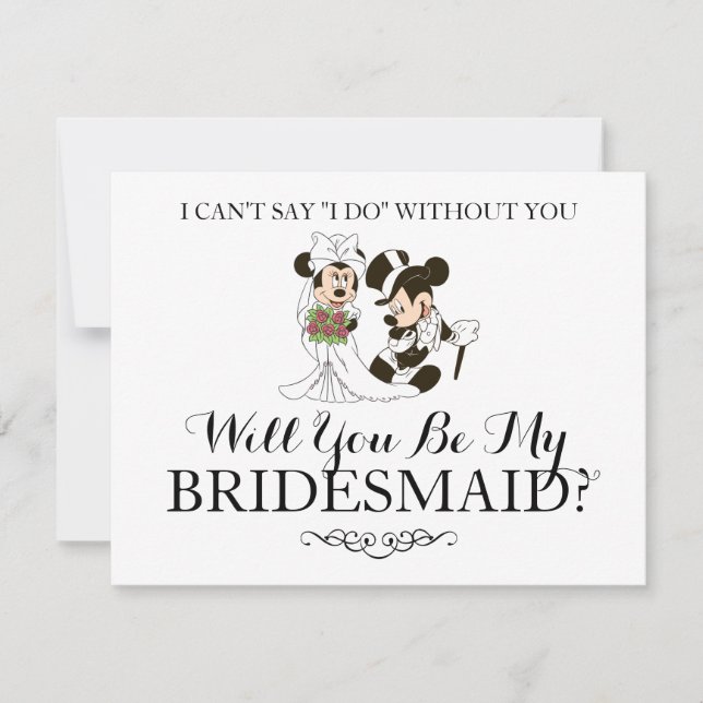 Invitation Mickey et Minnie Mariage | Épouse mariée (Devant)