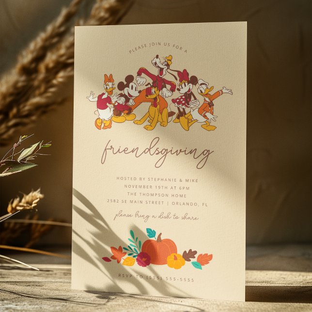 Invitation Mickey et ses amis | Action d'amitié (Invitation on table)