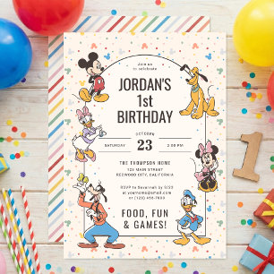 Invitation Mickey & Friends Caractère Disney Anniversaire
