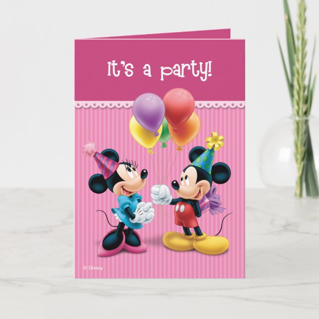 Invitation Mickey & Minnie | Anniversaire (Devant)