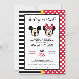 Invitation Mickey & Minnie Boy or Girl - Genre Reveal