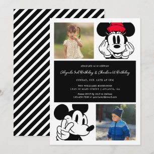 Invitation Mickey & Minnie Enfants Jour d'anniversaire conjoi