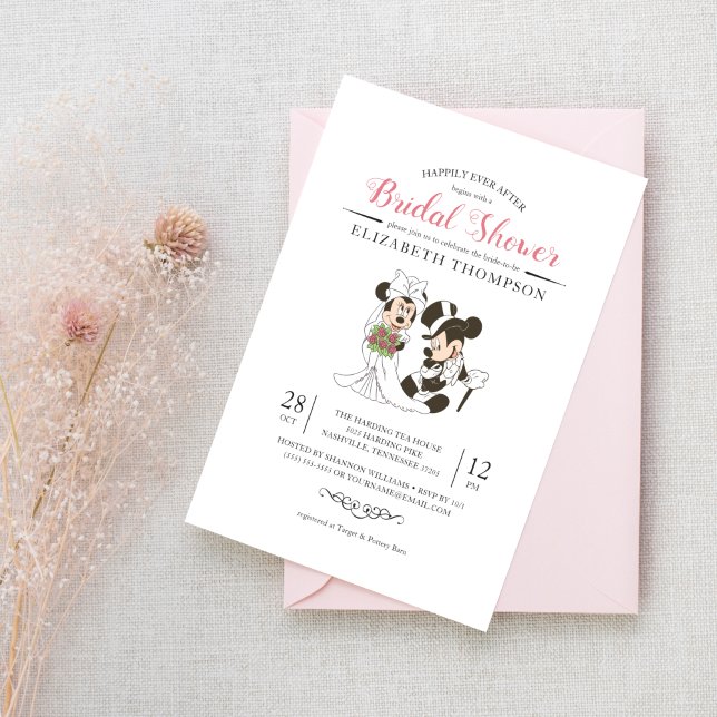 Invitation Mickey & Minnie | Fête des mariées de la mariée et (Créateur téléchargé)