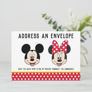 Invitation Mickey & Minnie Garçon ou fille - Enveloppe d'ad