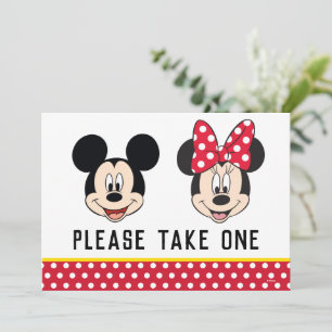 Invitation Mickey & Minnie Garçon ou fille - Prenez une men