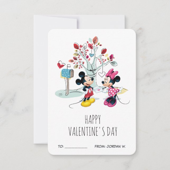 Invitation Mickey & Minnie | Saint Valentin (Devant)