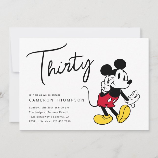 Invitation Mickey Mouse 30e anniversaire (Devant)