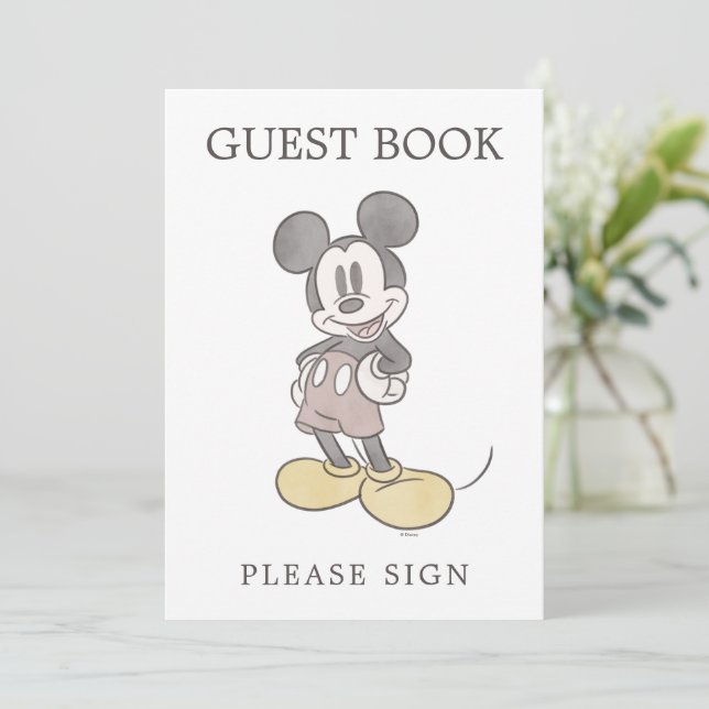 Invitation Mickey Mouse Baby shower livre d'hôtes (Debout devant)