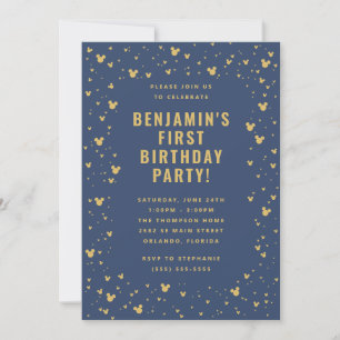 Invitation Mickey Mouse Confetti Boy's Frist Birthday
