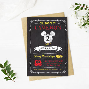 Invitation Mickey Mouse Icon Chalkboard 2e anniversaire