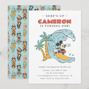 Invitation Mickey Mouse Surf jusqu'à l'anniversaire d'été