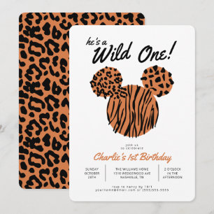 Invitation Mickey Mouse   Wild One 1er anniversaire