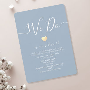 Invitation Micro Mariage bleu Dusty