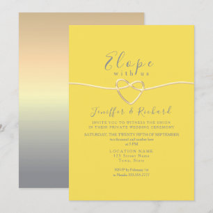 Invitation Micro-Mariage jaune et gris