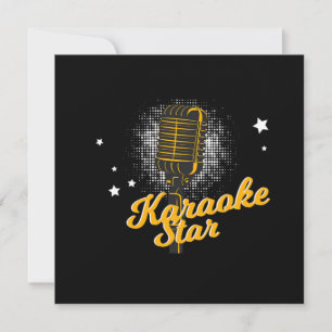 Invitation Microphone Star Karaoke Musique Cadeau de Chant