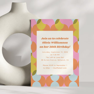 Invitation Mid Century Mod Abstrait Géométrique fête d'annive