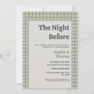 Invitation Mid Century Mod Retro Mariage Olive Green
