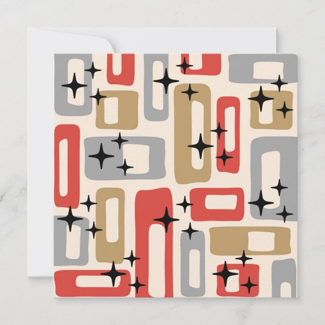 Invitation Mid Century Modern Atomic Christmas (Devant)