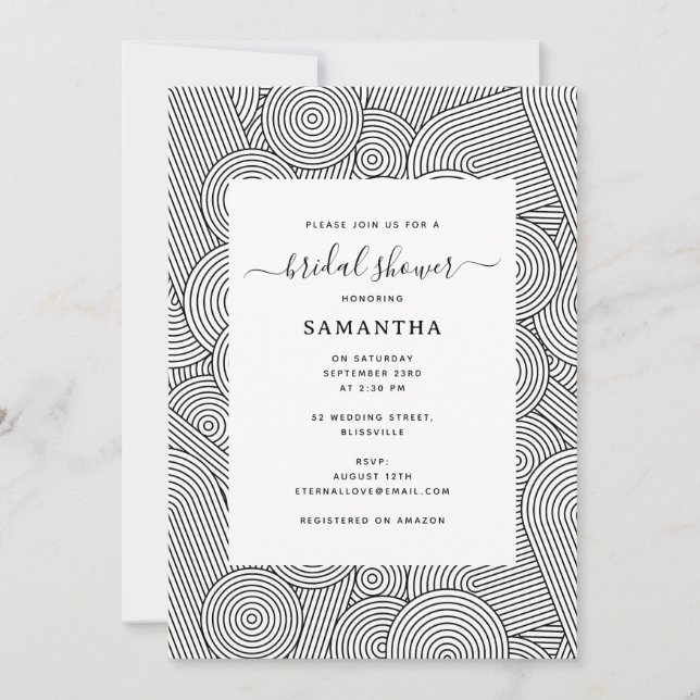 Invitation Mid Century Modern Geometric Arch Bridal Shower (Devant)