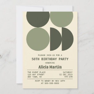 Invitation Mid Century Moderne Rétro Crème géométrique Annive