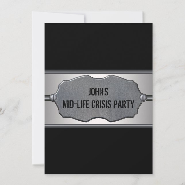 Invitation Mid Life Crisis Mans 40th Birthday Party (Devant)