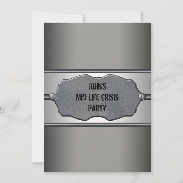 Invitation Mid Life Crisis Mans 40th Birthday Party (Devant)