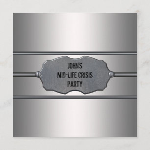 Invitation Mid Life Crisis Mans Black 40th Birthday Party