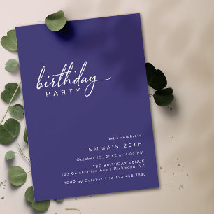 Invitation Midnight Blue Indigo Simple Décontracté moderne An