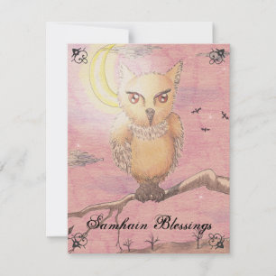Invitation Midnight Eyes mignonne Owl Samhain Goth Gothique