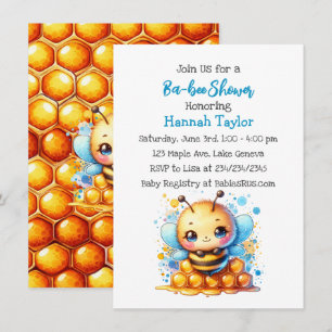 Invitation Miel abeille thème Baby shower garçon