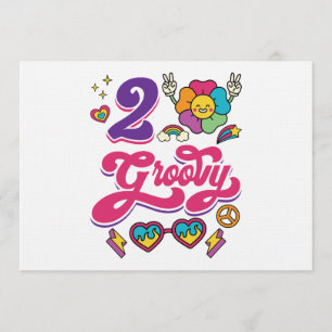Invitation Mignon 2ème anniversaire enfant 2 Groovy