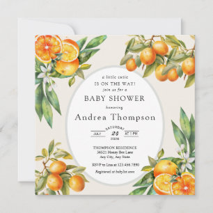 Invitation Mignon    Baby Shower Orange