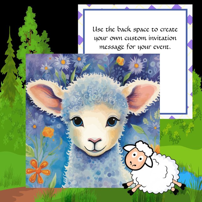 Invitation Mignon Bébé Mouton (Our Little Lamb - Sheep - Bow Peeps Has a Collection All His Own ! "Shear'-ly You Have Seen It !)