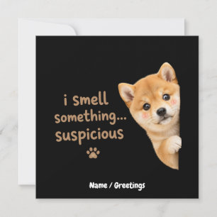 Invitation Mignon chiot Shiba Inu Citation drôle d'odeur Chie