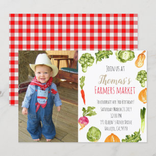 Invitation mignon de photo d'anniversaire du