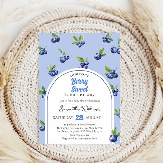 Invitation mignon fermiers marché bleuet baby shower doux