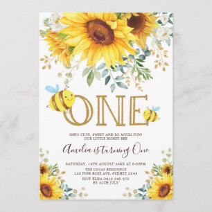 Invitation Mignon gaffez anniversaire d'été de tournesol