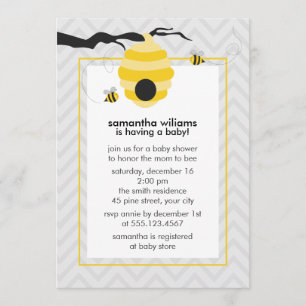 Invitation Mignon gaffez le baby shower d'abeilles