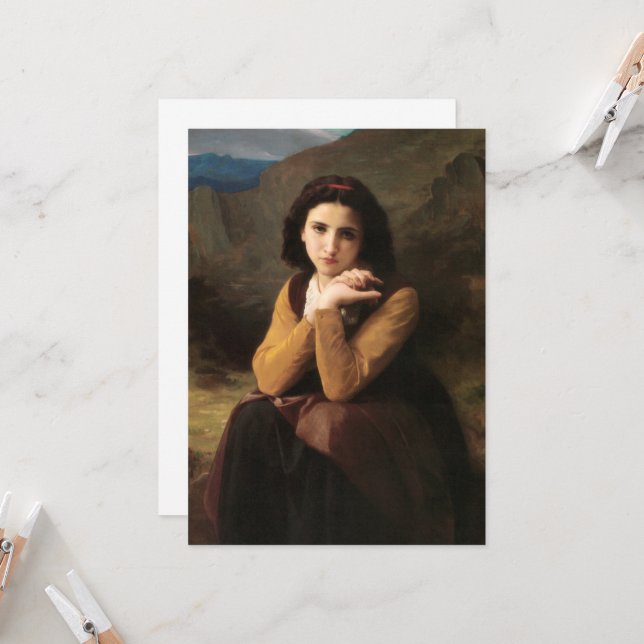Invitation Mignon Innocence d'une adolescente, Bouguereau (Devant/Arrière en situation)