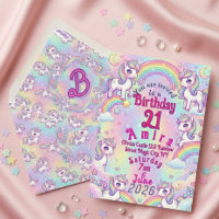 Mignon Licorne Kawaii Arc-en-ciel Pastel Magique