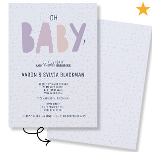 Invitation Mignon Minimaliste Rose Bébé Fille Baby Shower